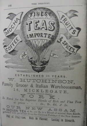 Advert for Hutchinson grocers