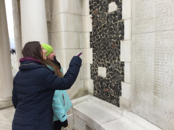 Finding names on the Tyne Cot memorial