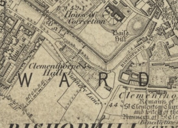 Clementhorpe Hall OS Map 1853 NLS