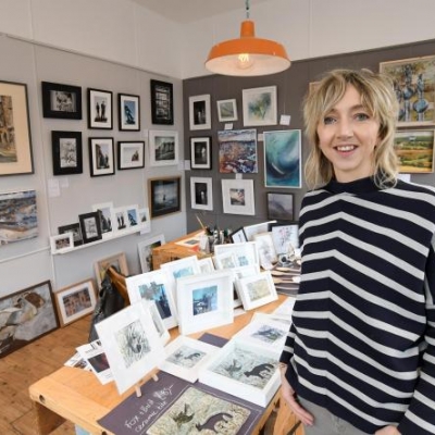 Kay Dower outside her new gallery (courtesy of York Press)