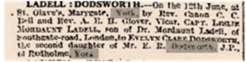 Times announcement 16 June 1919