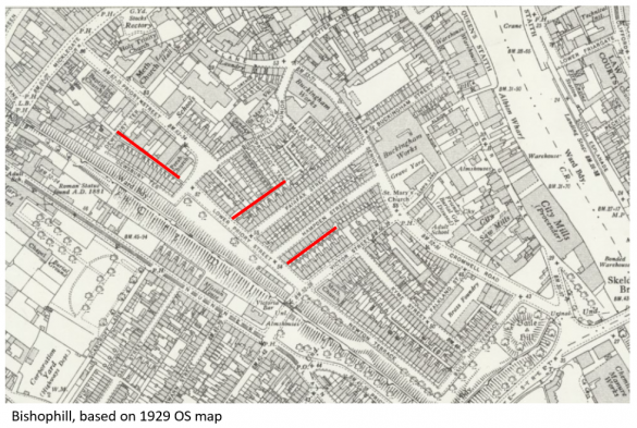 Bishophill locations of scoria bricks