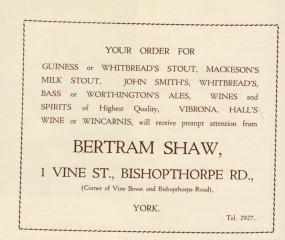 Bertram Shaw advert 1933