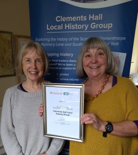 Susan Major and Anne Houson with their award