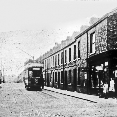 Queen Victoria St with tram