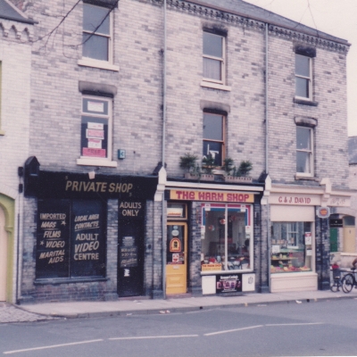 Scarcroft Road shops in 1984, where the Private shop later became the Hospice charity shop.