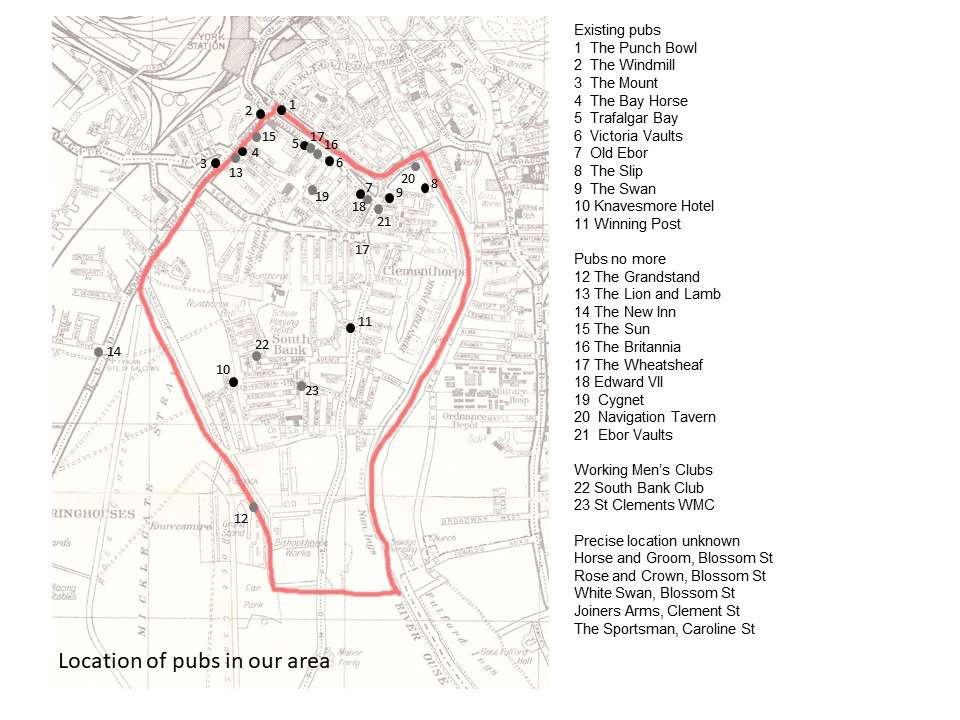 Pubs location map